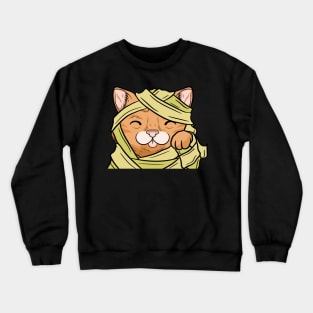 kitten cute halloween mummy cat Crewneck Sweatshirt